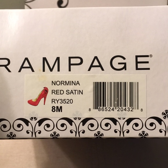 Rampage Red High Heels Size 8 US - Picture 7 of 7